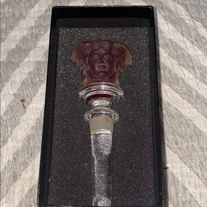 Versace Collection Glass Medusa Wine Stopper - Clear and dark amber